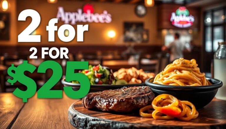 2 for $25 Applebee's Menu with Prices